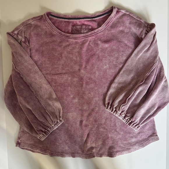 Pilcro by Anthropologie Mauve Waffle Knit Top | Size Small | Made in India - Picture 4 of 8